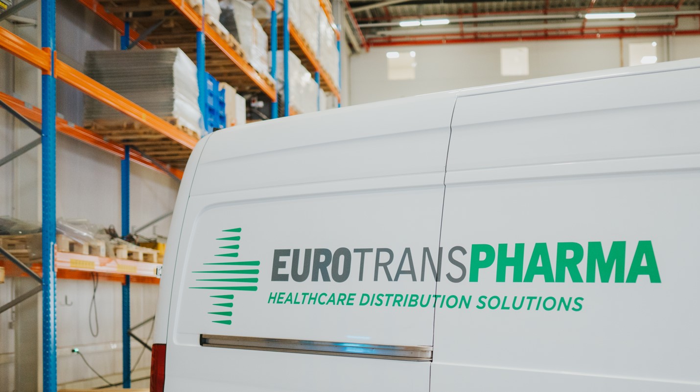 Eurotranspharma logo on the van - Hospital Delivery Service